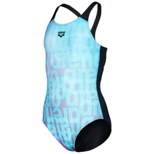 Load image into Gallery viewer, arena-girls-swimsuit-multi-colours-v-back-water-multi-black-009007-509-ontario-swim-hub-1
