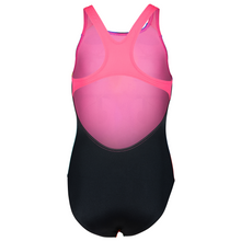 Load image into Gallery viewer, Black and pink swimsuit on a white background
