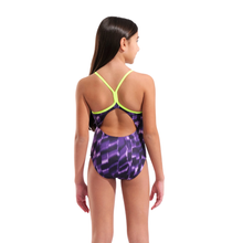 Load image into Gallery viewer, arena-girls-swimsuit-wave-lightdrop-back-artic-lime-team-purple-011740-900-ontario-swim-hub-6
