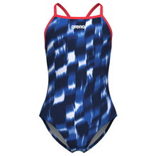 Load image into Gallery viewer, arena-girls-swimsuit-wave-lightdrop-back-bright-coral-team-royal-011740-200-ontario-swim-hub-2
