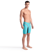 Load image into Gallery viewer, arena-mens-powerskin-carbon-core-fx-jammer-turquoise-metallic-006340-550-ontario-swim-hub-3
