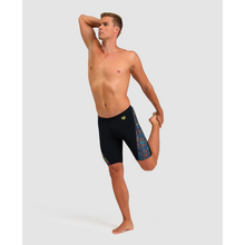 Load image into Gallery viewer, MEN&#39;S SWIM JAMMER SLOW MOTION - BLACK/TURQUOISE MULTI

