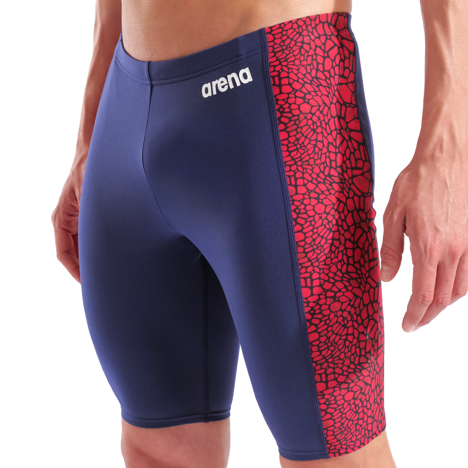 MEN'S ARENA SNAKESKIN SWIM JAMMER - NAVY/TEAM REDWHITEBLUE