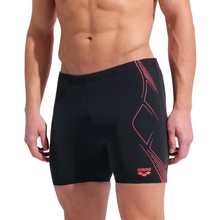 Load image into Gallery viewer, arena-mens-swim-mid-jammer-graphic-black-bright-coral-011185-505-ontario-swim-hub-8
