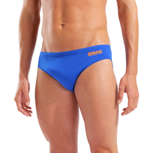 Load image into Gallery viewer, arena-mens-team-swim-brief-solid-neon-blue-team-orange-004773-803-ontario-swim-hub-7
