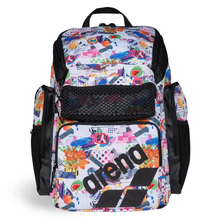 Load image into Gallery viewer, arena-one-go-backpack-45l-allover-collage-010232-101-ontario-swim-hub-1
