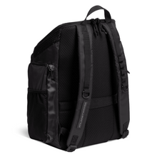 Load image into Gallery viewer, Black backpack with mesh backing on a white background
