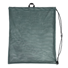 Load image into Gallery viewer, Sage green mesh drawstring bag on a white background
