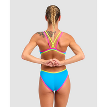 Load image into Gallery viewer,     arena-womens-arena-one-double-cross-back-one-piece-swimsuit-turquoise-fluo-pink-004732-893-ontario-swim-hub-6
