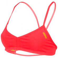 Load image into Gallery viewer,     arena-womens-bandeau-live-bikini-top-fluo-red-yellow-star-002816-473-ontario-swim-hub-1
