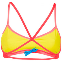 Load image into Gallery viewer, arena-womens-bandeau-live-bikini-top-fluo-red-yellow-star-002816-473-ontario-swim-hub-4

