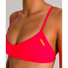Load image into Gallery viewer, arena-womens-bandeau-live-bikini-top-fluo-red-yellow-star-002816-473-ontario-swim-hub-6
