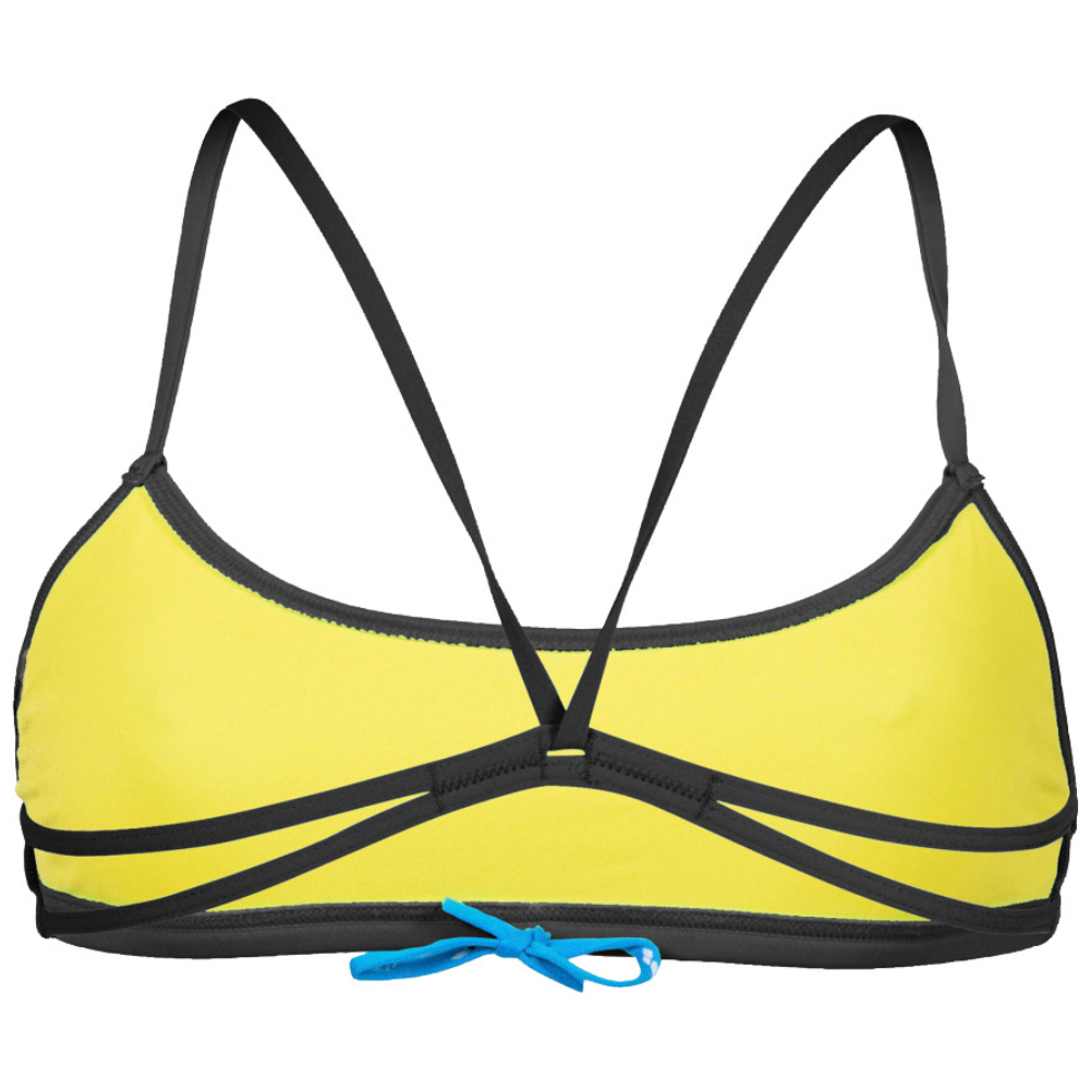 ARENA WOMEN'S BANDEAU PLAY BIKINI TOP - BLACK/YELLOW STAR