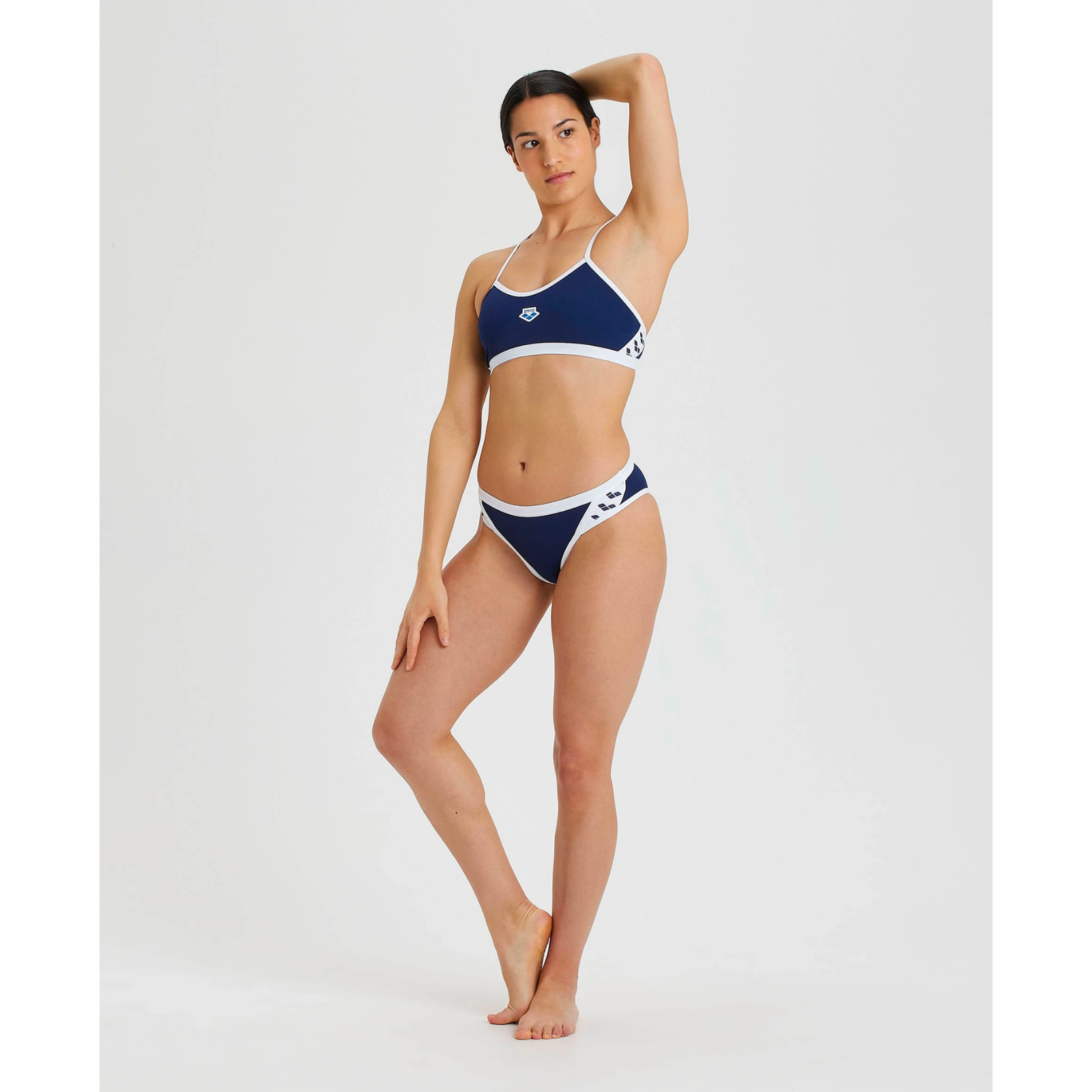 ARENA WOMEN'S ICONS CROSS BACK BIKINI SOLID - NAVY/WHITE