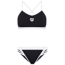 Load image into Gallery viewer,     arena-womens-icons-team-stripe-bikini-black-white-003541-501-ontario-swim-hub-1
