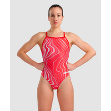 Load image into Gallery viewer, arena-womens-marbled-lightdrop-back-one-piece-swimsuit-red-red-multi-005563-450-ontario-swim-hub-5
