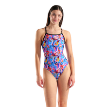 Load image into Gallery viewer, arena-womens-memories-lightdrop-back-swimsuit-multi-violet-black-010177-950-ontario-swim-hub-5
