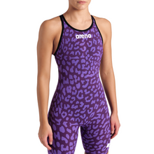 Load image into Gallery viewer, arena-womens-powerskin-carbon-air2-open-back-limited-edition-leopard-skin-violet-006341-877-ontario-swim-hub-4
