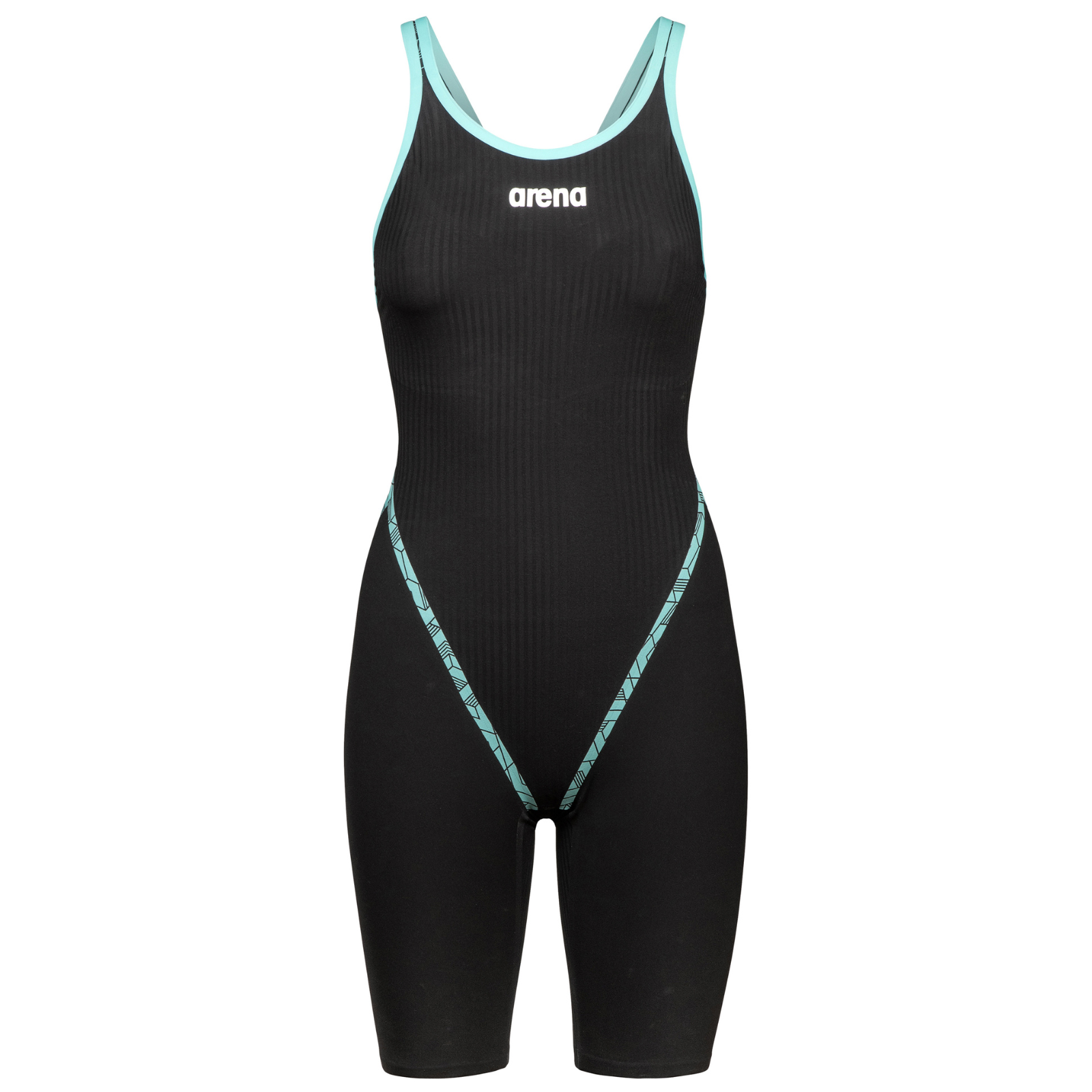 ARENA WOMEN'S POWERSKIN PRIMO OPEN BACK KNEESKIN - BLACK/TEAL