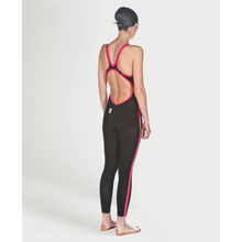 Load image into Gallery viewer,     arena-womens-powerskin-r-evo-open-water-open-back-black-fluo-yellow-25108-503-ontario-swim-hub-3
