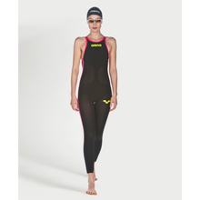 Load image into Gallery viewer,    arena-womens-powerskin-r-evo-open-water-open-back-black-fluo-yellow-25108-503-ontario-swim-hub-4
