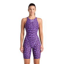 Load image into Gallery viewer, arena-womens-powerskin-st-next-open-back-limited-edition-leopard-skin-violet-006349-877-1
