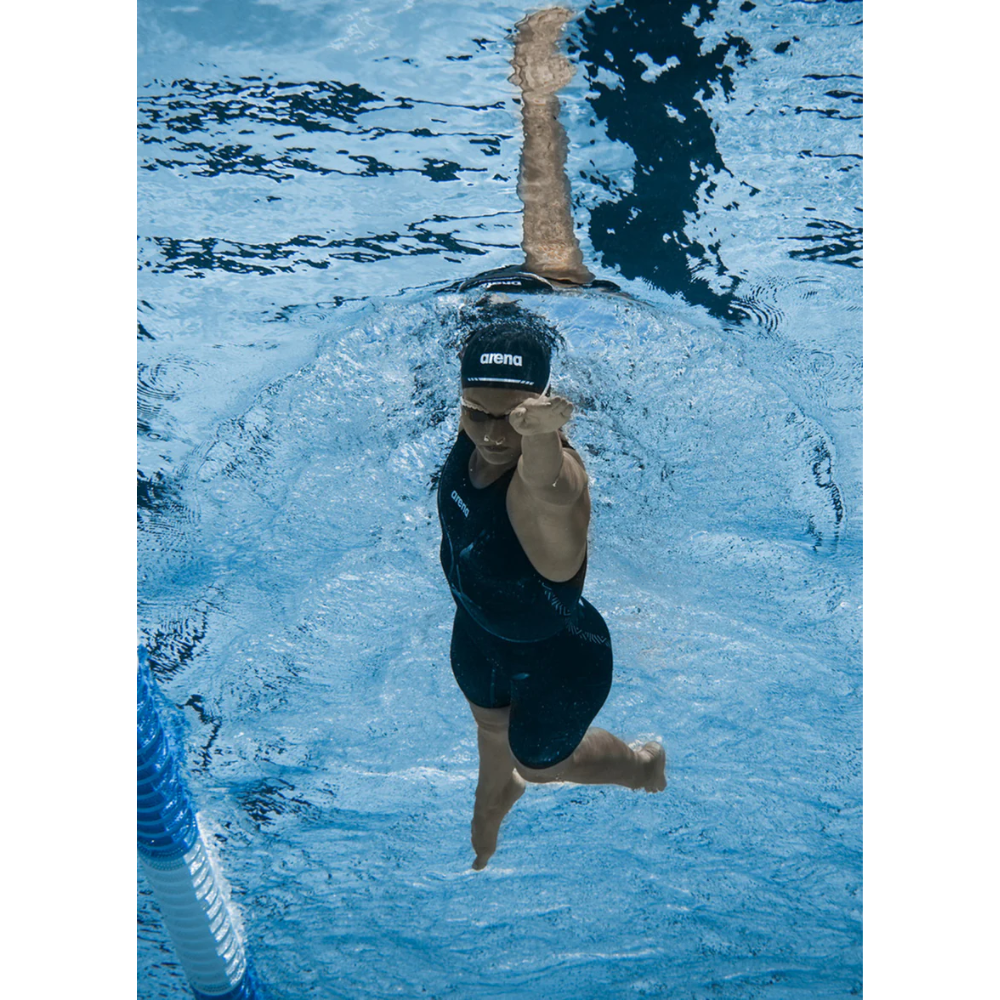 ARENA WOMEN'S POWERSKIN VELOCE OPEN BACK KNEESKIN - BLACK/TEAL