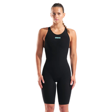 Load image into Gallery viewer, arena-womens-powerskin-veloce-open-back-kneeskin-black-teal-011279-100-ontario-swim-hub-1
