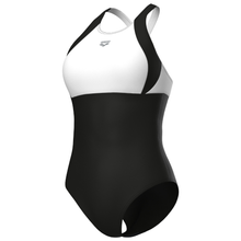 Load image into Gallery viewer, arena-womens-shapewear-swimsuit-linda-cross-back-black-white-black-010852-515-ontario-swim-hub-1
