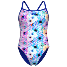 Load image into Gallery viewer, arena-womens-swimsuit-blurred-challenge-back-white-multi-neon-blue-neon-blue-010763-590-ontario-swim-hub-2
