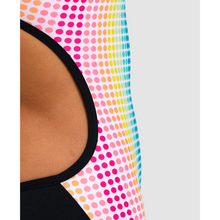 Load image into Gallery viewer,     arena-womens-swimsuit-circle-stripe-lace-back-black-multicolour-005927-550-ontario-swim-hub-9
