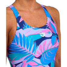 Load image into Gallery viewer, arena-womens-swimsuit-control-pro-back-tropic-print-lavanda-navy-multi-005934-970-ontario-swim-hub-6
