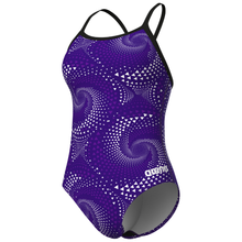 Load image into Gallery viewer, arena-womens-swimsuit-fireflow-lightdrop-back-black-team-purple-010155-900-ontario-swim-hub-1
