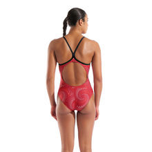 Load image into Gallery viewer, arena-womens-swimsuit-fireflow-lightdrop-back-black-team-red-010155-400-ontario-swim-hub-5
