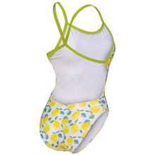 Load image into Gallery viewer, arena-womens-swimsuit-lemons-print-xcross-back-soft-green-white-multi-005938-510-ontario-swim-hub-3
