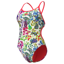 Load image into Gallery viewer, arena-womens-swimsuit-painting-lace-back-multi-bright-coral-011686-140-ontario-swim-hub-1
