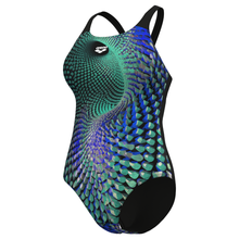 Load image into Gallery viewer, arena-womens-swimsuit-peacock-swim-pro-back-multi-green-black-011693-555-ontario-swim-hub-1
