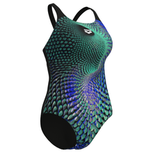 Load image into Gallery viewer, arena-womens-swimsuit-peacock-swim-pro-back-multi-green-black-011693-555-ontario-swim-hub-3
