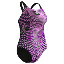 Load image into Gallery viewer, arena-womens-swimsuit-peacock-swim-pro-back-multi-pink-black-011693-550-ontario-swim-hub-3
