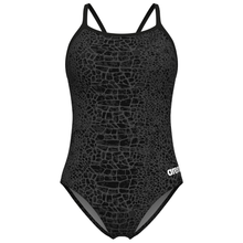Load image into Gallery viewer, arena-womens-swimsuit-snakeskin-lightdrop-back-black-team-black-010157-500-ontario-swim-hub-2
