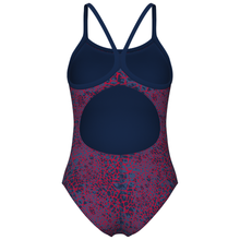 Load image into Gallery viewer, arena-womens-swimsuit-snakeskin-lightdrop-back-navy-team-redwhiteblue-010157-417-ontario-swim-hub-3
