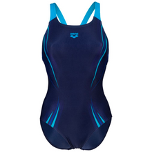 Load image into Gallery viewer,     arena-womens-swimsuit-spikes-pro-back-navy-turquoise-005971-780-ontario-swim-hub-2
