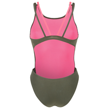 Load image into Gallery viewer, arena-womens-swimsuit-swim-tech-multi-solid-dark-sage-shocking-pink-008054-609-ontario-swim-hub-4
