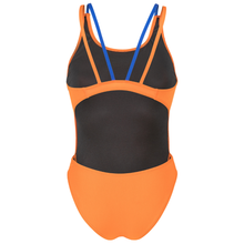 Load image into Gallery viewer, arena-womens-swimsuit-swim-tech-multi-solid-team-orange-neon-blue-008054-380-ontario-swim-hub-4
