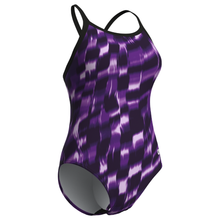 Load image into Gallery viewer, arena-womens-swimsuit-wave-lightdrop-back-black-team-purple-011640-900-ontario-swim-hub-3
