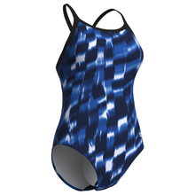 Load image into Gallery viewer, arena-womens-swimsuit-wave-lightdrop-back-black-team-royal-011640-200-ontario-swim-hub-3
