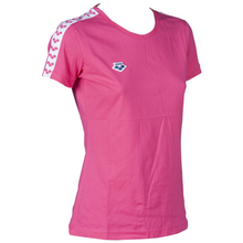 Load image into Gallery viewer, arena-womens-t-shirt-team-pink-flambe-white-pink-flambe-001225-941-ontario-swim-hub-1

