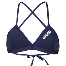 Load image into Gallery viewer, arena-womens-team-swim-top-tie-back-solid-navy-white-004768-750-ontario-swim-hub-1
