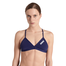 Load image into Gallery viewer, arena-womens-team-swim-top-tie-back-solid-navy-white-004768-750-ontario-swim-hub-2
