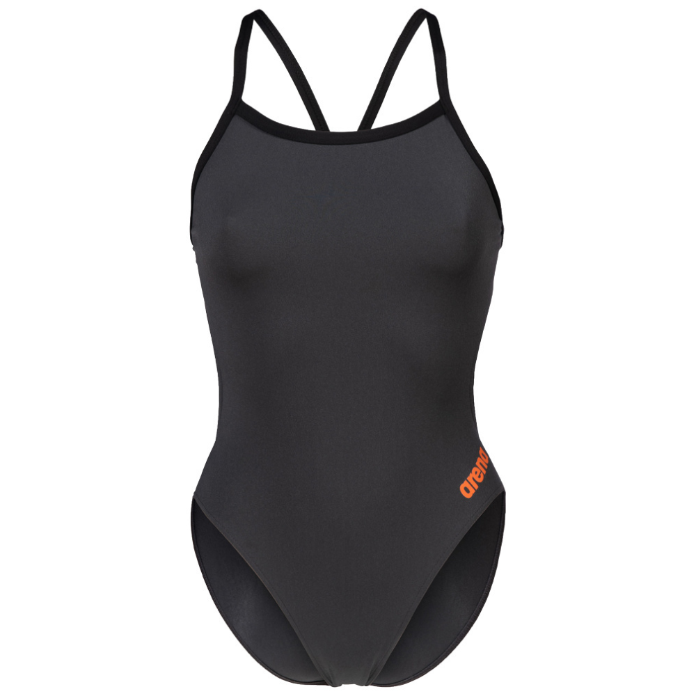 【週末限定SALE】Nala Back open swim inner wear ARENA WOMEN'S TEAM SWIMSUIT CHALLENGE SOLID - ASPHALT/BLACK